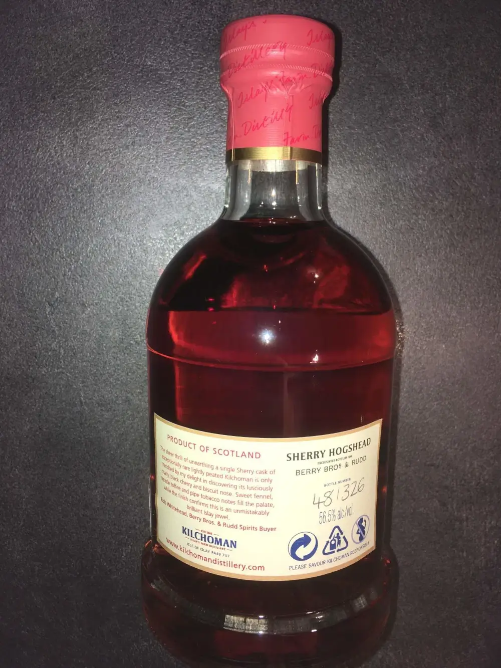 Kilchoman Unpeated (!!!) Sherry Cask 553 – Bild 2